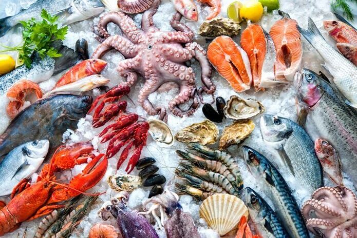 Pelbagai makanan laut dalam diet lelaki untuk pengeluaran testosteron